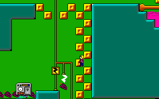 A robot and a bolt of electricity protect some grapes.