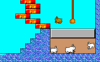 Bunny allows a block to fall on some rabbits