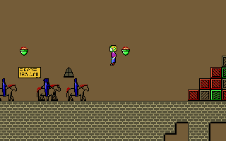 Keen charges at some riders in Mort's Castle